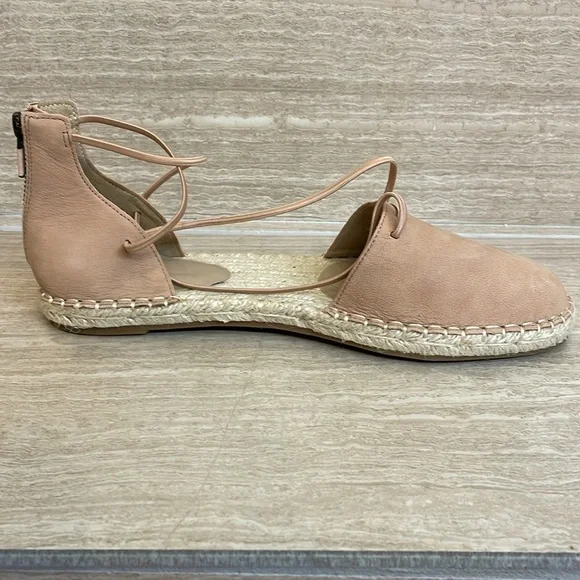 EILEEN FISHER UEC Sz 10 Leather Lace Up D'Orsay Espadrille Latte Sandal Nude - Picture 10 of 16
